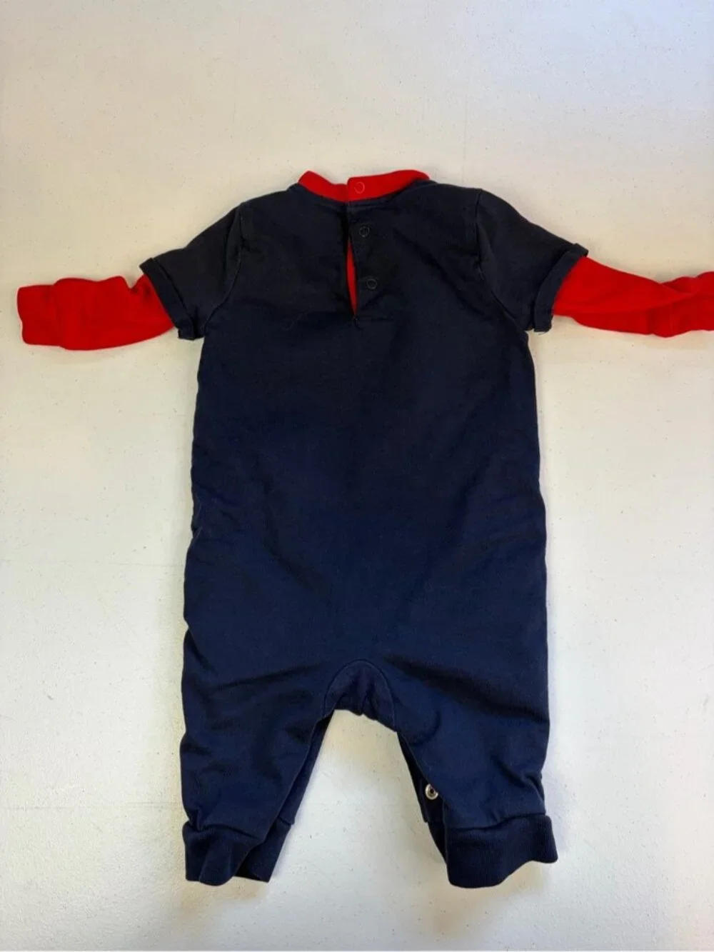 Ralph Lauren Polo 67 Baby Boy Romper One Piece 3 Months Long Sleeve Navy Red